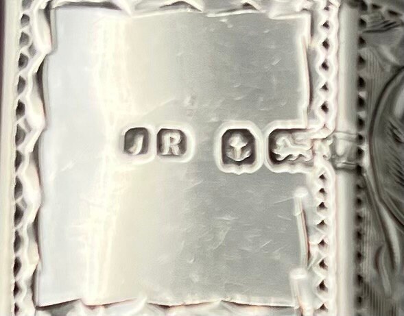 ヴィンテージ スターリングシルバー ナプキンリング：六角形の彫刻