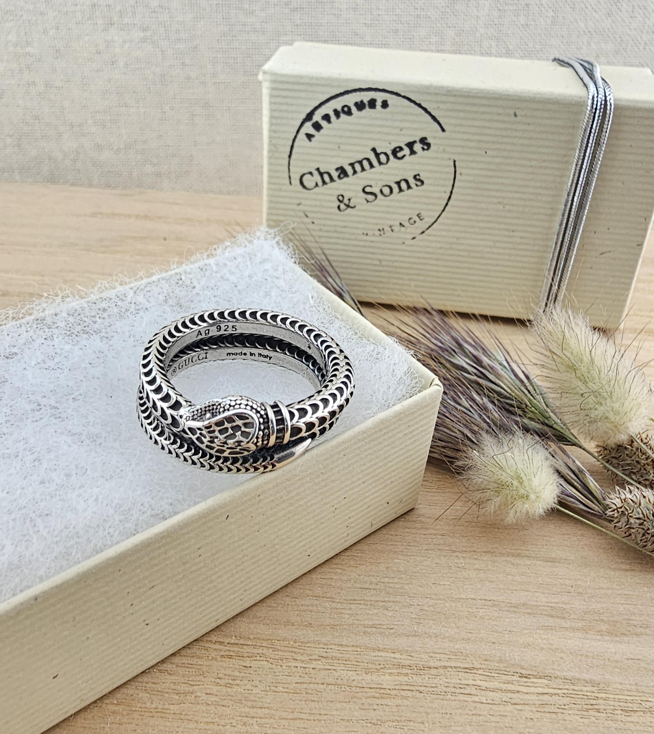 Original & Collectable Gucci Icon Ring, Sterling Silver Snake Ring
