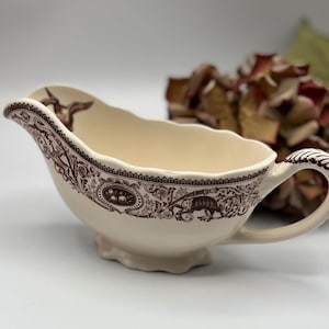 Vintage MASON’S  - Patent Ironstone Jug  - Collectable Mason’s Gravy Boat  - Landscape and Woddland Animal Design