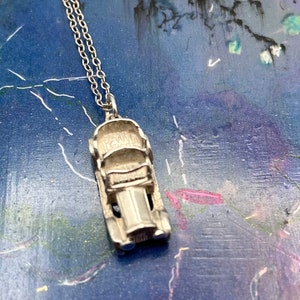 Vintage Sterling Silver Motor Car Charm Pendant: Detailed Auto Jewelry