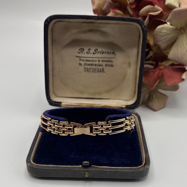 Vintage 18 Carat Gold Plated Link Chain Bracelet -  Retro Gold Plated Link Bracelet - Vintage Jewellery *Ref 16