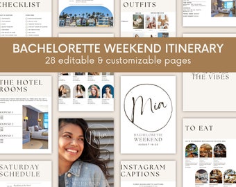 Bachelorette Weekend Itinerary Template: Editable Digital Planner (Canva)