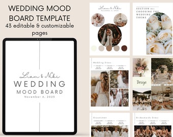 Wedding Mood Board Template: 43-Page Canva Design Guide (Digital Download)