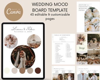 Wedding Design Guide: 43-Page Moodboard Canva Template (Digital Download)