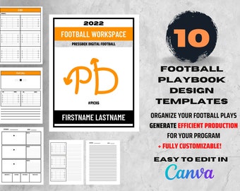 College Football Playbook Design | Vollständig anpassbares Fußballspielbuch | Fußball Arbeitsbuch | Fußball Playbook Vorlage | DIY Spielbuch