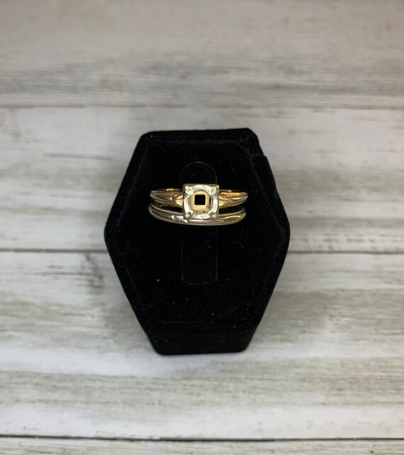 Vintage Style Wedding Set Semi Mount 14k and 18k Yellow and Etsy