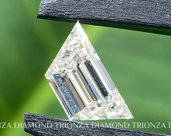 Trapezoid Brilliant Cut Lab Grown Diamond 14K White Gold Side Trapezoid Three Stone Diamond Ring Eco-Friendly Diamond Studs Gift For Her