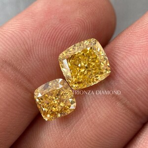 Ausgefallener, lebendiger gelber Diamant im Kissenschliff, quadratischer Kissen 2 & 3 CT, Verlobungsring, Farbdiamant für Ring