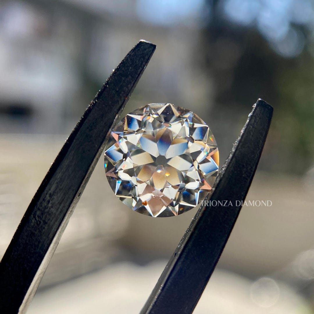 European Cut Lab Diamond Round Old European Cut Lab Grown Diamond, Vintage Cut Lab Created ...