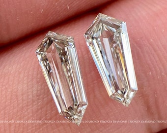Unique and Rare 0.65 CT Each Pair Shield Cut Lab Grown Diamond, E/VS Lab Created Loose Diamond, Custom Cut Diamond for Engagement Ring