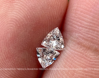 5.0 MM Trillion Cut EF/VS Lab Grown Diamond Pair, Matching Pair for Earrings or Side Stones for Engagement Ring, igi certified Lab Diamond