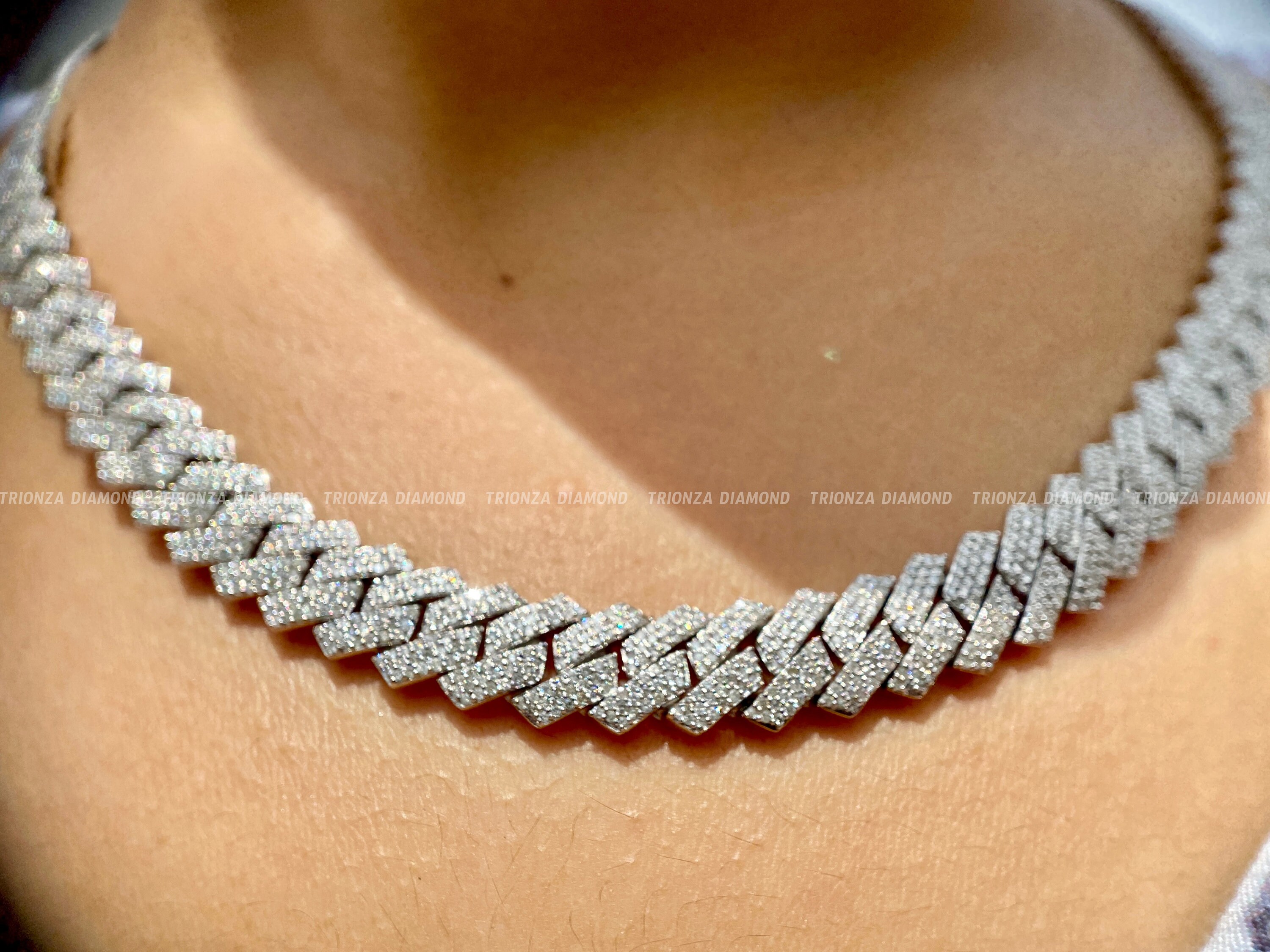 JUNVirtuous Cuban Link Chain Set - Necklace, Bracelet, Earrings, Iced Out With Rhinestones - View #5