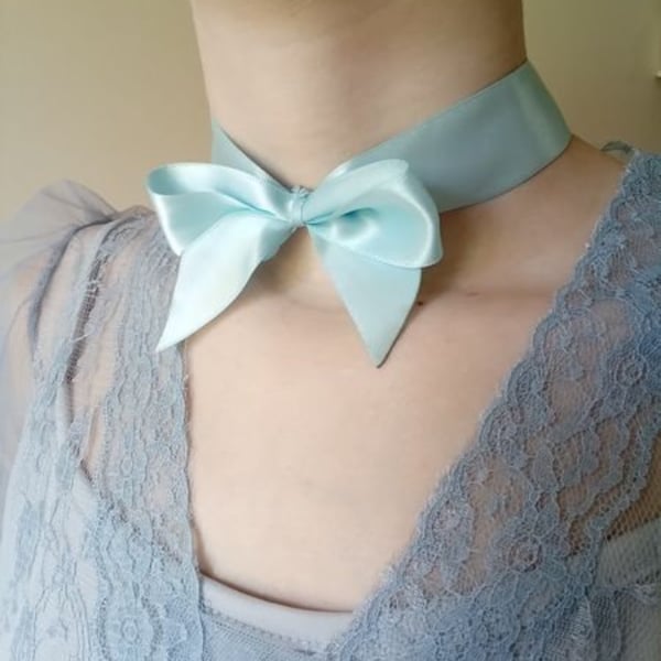 Satin Ribbon Bow Choker