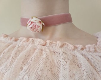 Samt Rose Choker Halskette