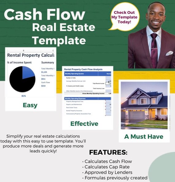 Cash Flow Excel Template real Estate Etsy