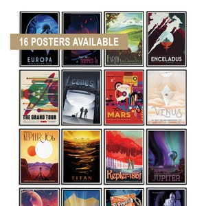 NASA Space Prints, Space Travel Prints, Visions of the Future Poster, NASA Vintage, Space Retro Wall Art, Space Poster, Vintage Space Poster