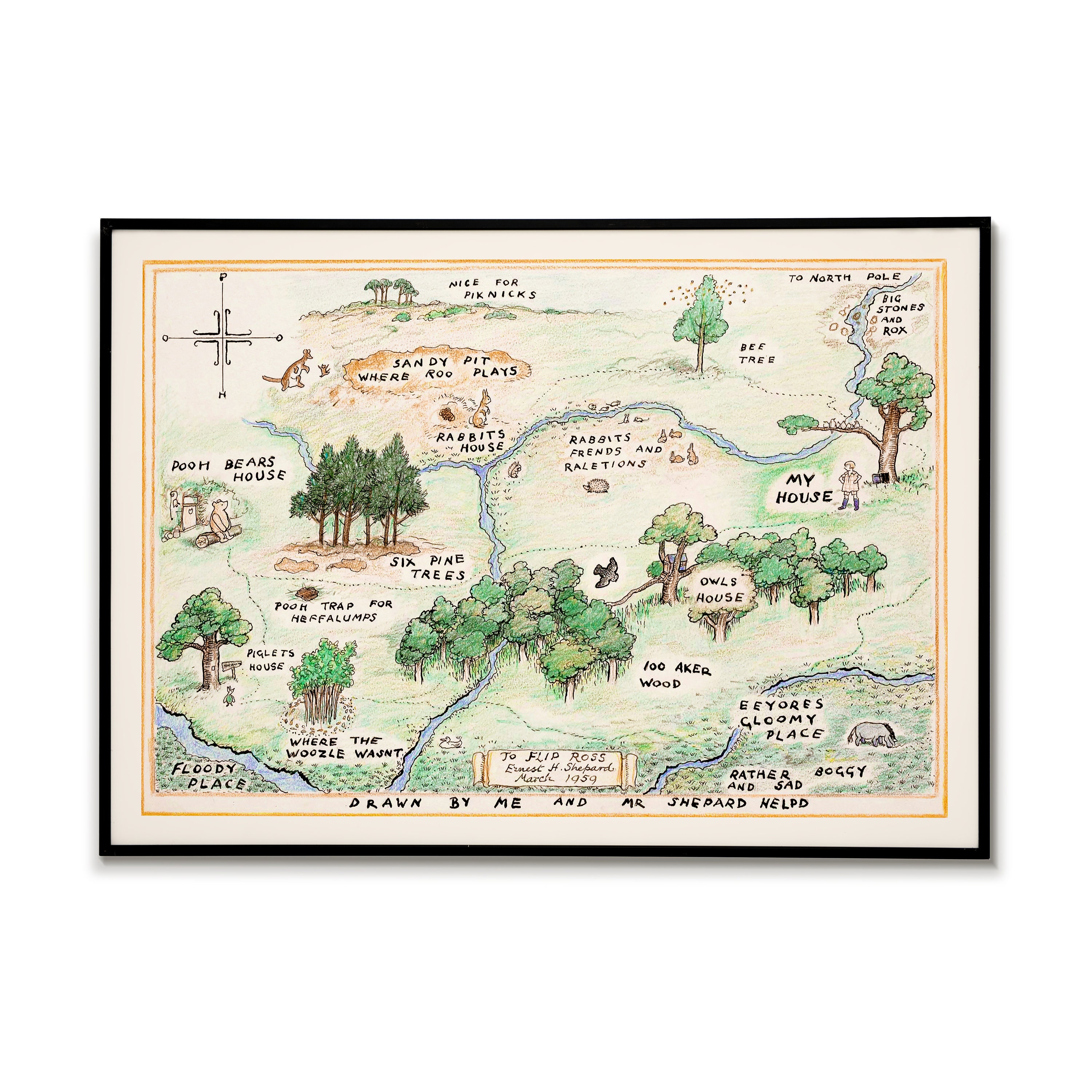 Classic Winnie the Pooh 100 Acre Wood PRINTABLE Map Winnie - Etsy