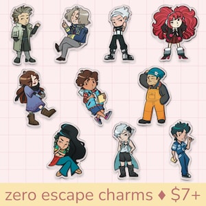 zero escape acrylic charms // 999 and virtue&#39;s last reward