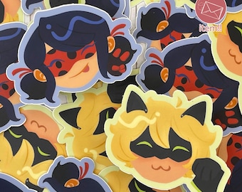 buggy and kitty die cut stickers