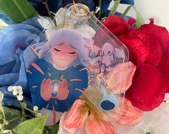 sophie dried flower acrylic charm