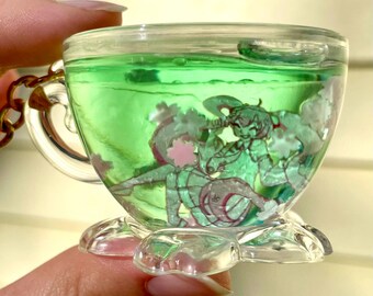 sakura miku!! // liquid acrylic teacup charm