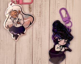 pink and purple witch special acrylic charms
