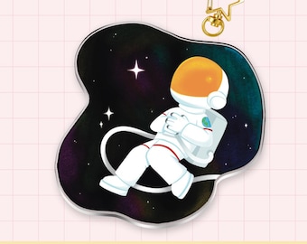 astronaut in space acrylic charm