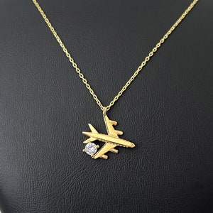 Sterling Silver Airplane Necklace: Aviation Jewelry Gift