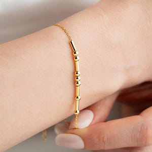 925K Sterling Silber Morse-Code-Armband: Persönliche Geheime Nachricht