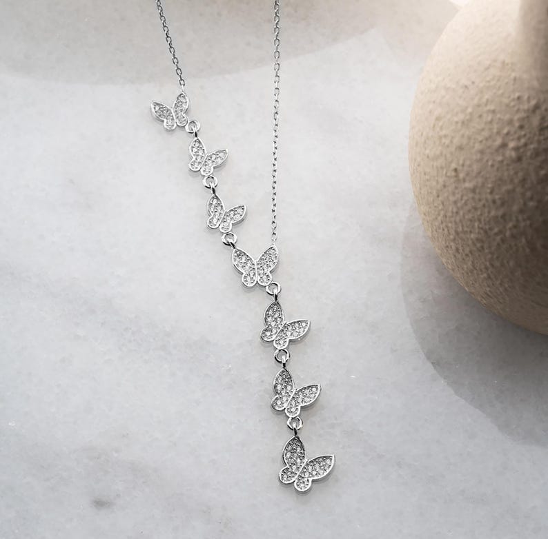 Dinglande fjärilshalsband 925 sterlingsilver: Celestial Jewelry bild 8