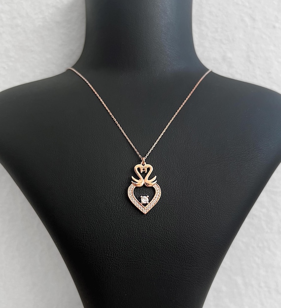 Collana Donna Argento 925 Con Ciondolo Cuore E Zirconia Cubica, Catena 40+5 Cm, Ipoallergenica