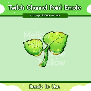 Leaf Sprout Channel Point für Twitch | Twitch Sub Abzeichen | Strom | Discord | Pflanze | Kawaii | Grünes Blatt