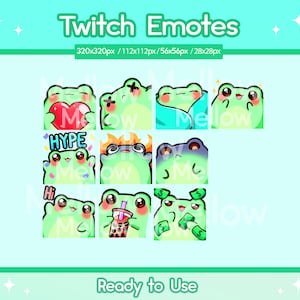 10 Kawaii Frog emotes | Emotes | Twitch | Discord | Youtube | Cute Frog