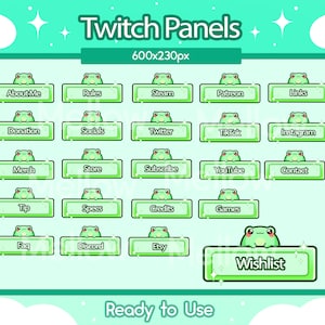 23 Frog Twitch Panels | Kawaii Frog Panels | Cute | Twitch Setup | Froggy Icons