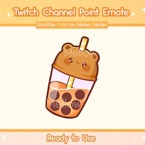 Boba Emote For Twitch | Cute Boba Channel Point Emote| Boba Bear Emote | Channel Point | Brown Bear | Youtube Emote | Discord Emote