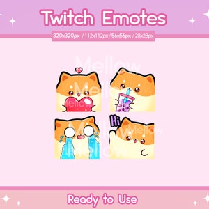 Twitch Cute Dog Emote, Kawaii Shiba Inu, Stream Icons, Custom, Discord
