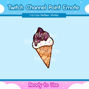 Twitch Channel Point Emote | Ice Cream Emote | Redeem Points | Reward | Cute | Ice Cream Cone