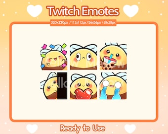 Kawaii Bee Emotes for Twitch | Bee Boba | Honey Bee | Cottage Core | Cute Emotes | Discord | YouTube