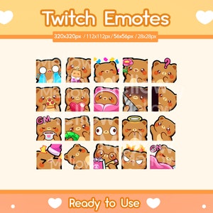 20 gestos de oso para Twitch / gestos de oso pardo / gestos de oso lindo / gestos de Twitch Stream / Youtube / Kawaii / Discord