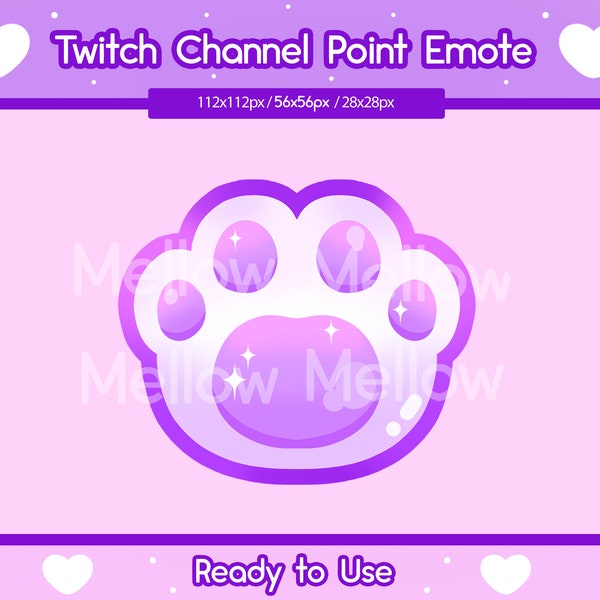 Katze Pfotenkanal Punkt Emote für Twitch |Katze Emote | Kätzchen | Pfote | Kawaii | Twitch Emotes