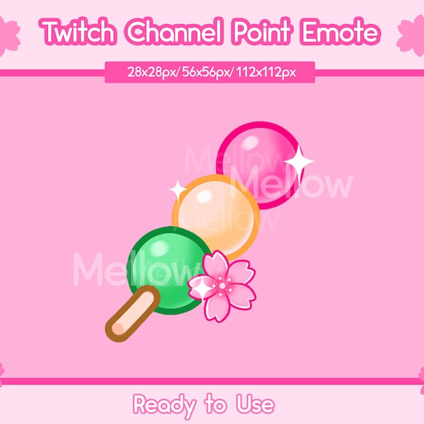 Twitch Dango Sakura Point Twitch | Channel Point | Emote | Badges | Kawaii | Cute