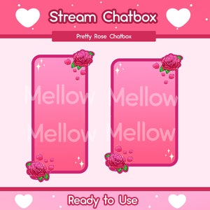 Rose Chat Box for Twitch, Custom Stream Overlay, Cute Aesthetic, Stream Setup, Vtuber Just Chatting Scene, Rose, Kawaii