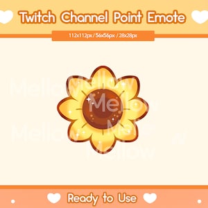 Punkt kanału dla Twitch | Emotka punktu kanału słonecznika | Emotka Twitch | Emotka Kawaii | Emotka monety