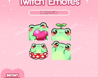 Gestos de rana para Twitch, paquete de 4, gestos de rana, ranas Kawaii, paquete lindo, descarga instantánea, YouTube
