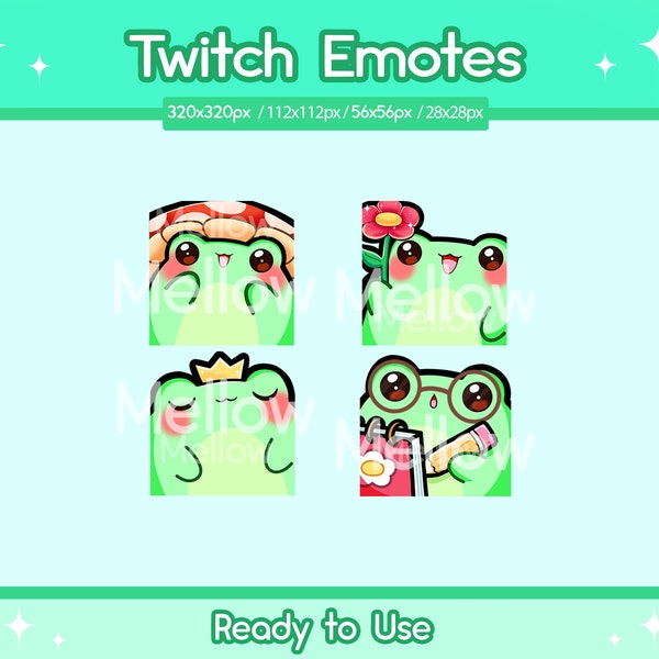 Kawaii Frog Emotes for Twitch Froggy Emotes | Discord Emotes | Youtube Emotes | Cute