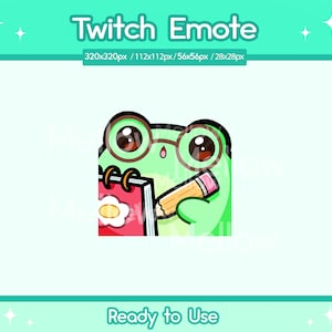 Frosch Emote Kawaii für Twitch, Froggy Notes, Frosch Download, YouTube Emotes, Discord