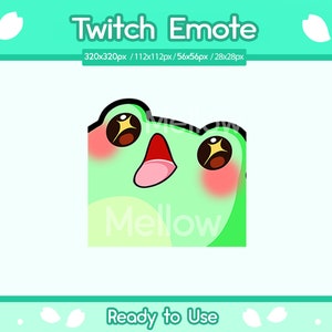 Frog Emote Kawaii for Twitch | Pog Emote | Cute Emote | Youtube Emotes | Discord Emote | Pog
