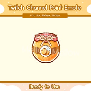 Honey Bee Jar Twitch Emote, Cottage Core Channel Point-ikon (digital nedladdning)
