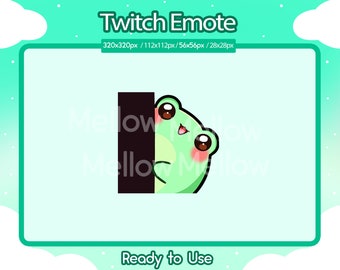 Emote de rana de Twitch / Lurk / Discord / Youtube / Rana verde / Kawaii / Icono