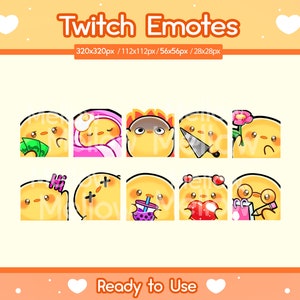 10 Chicky Emotes for Twitch | Kawaii Emotes | Pack of Emotes | Youtube | Discord | Chick emotes